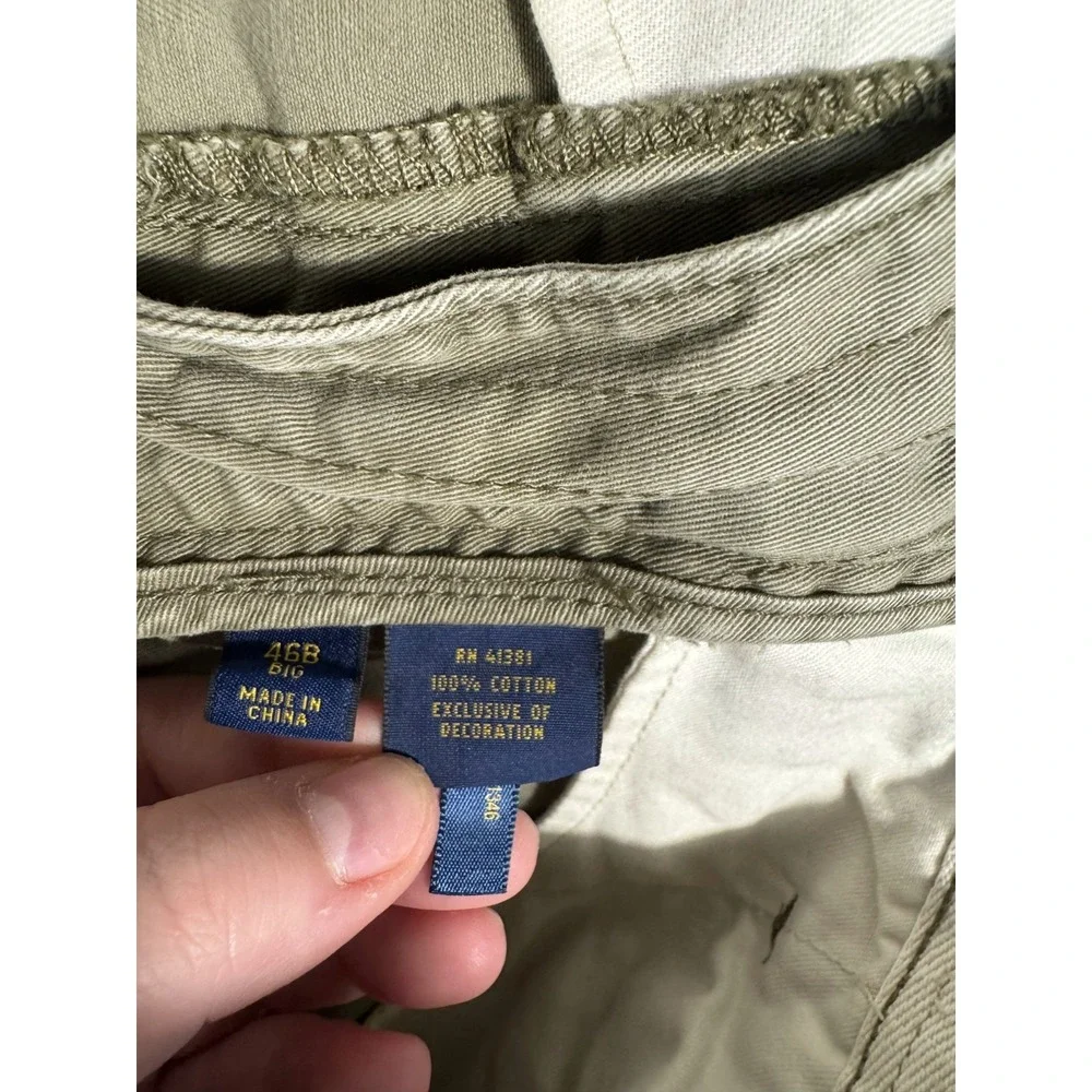 Polo Ralph Lauren Chino Shorts Mens Size 46B 46 Big Khaki Flat Front Classic Fit